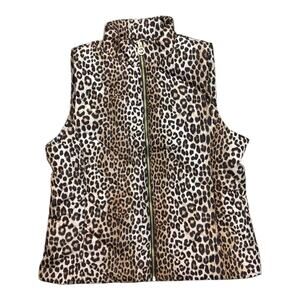 Michael Kors Quilted Puffer Vest Cheetah Print NWT Large $125MSRP